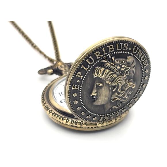 Morgan Silver Half Dollar Watch – Vintage Bronze Liberty Coin, Collector Gift - Picture 2 of 10